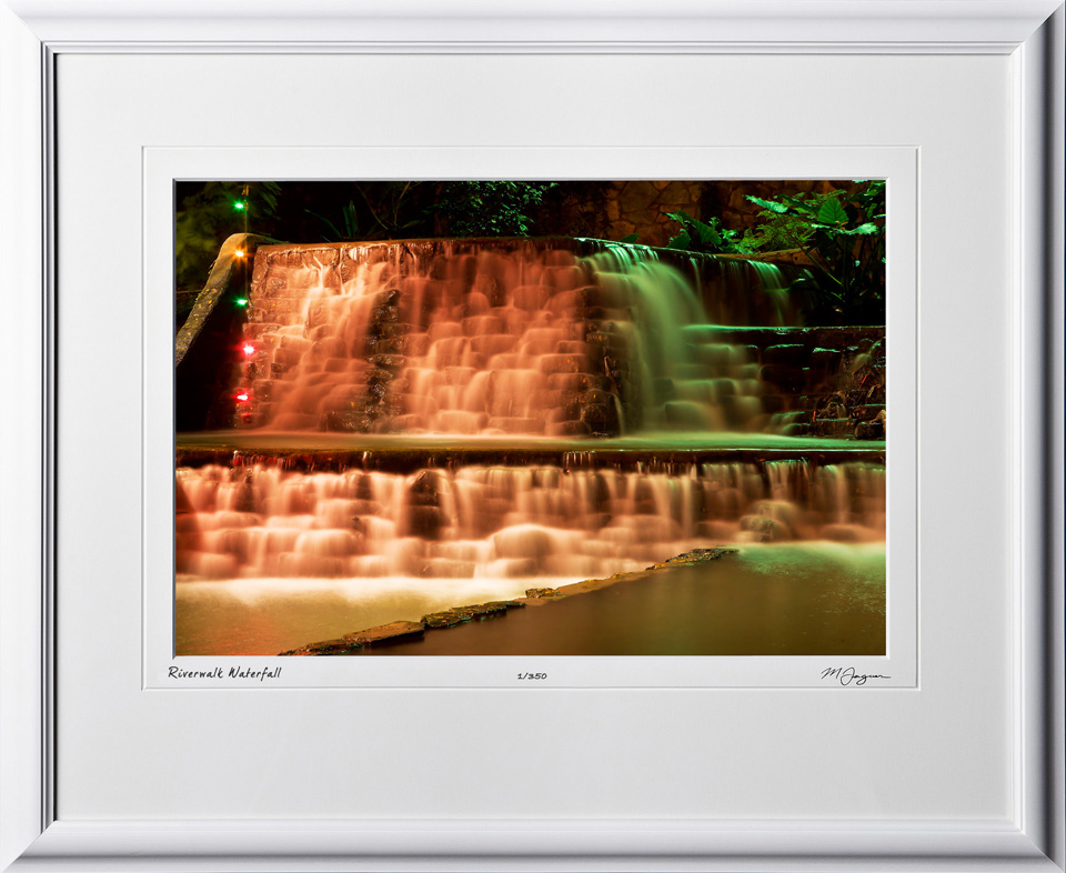 S071207B San Antonio Riverwalk Waterfall - shown as 12x18
